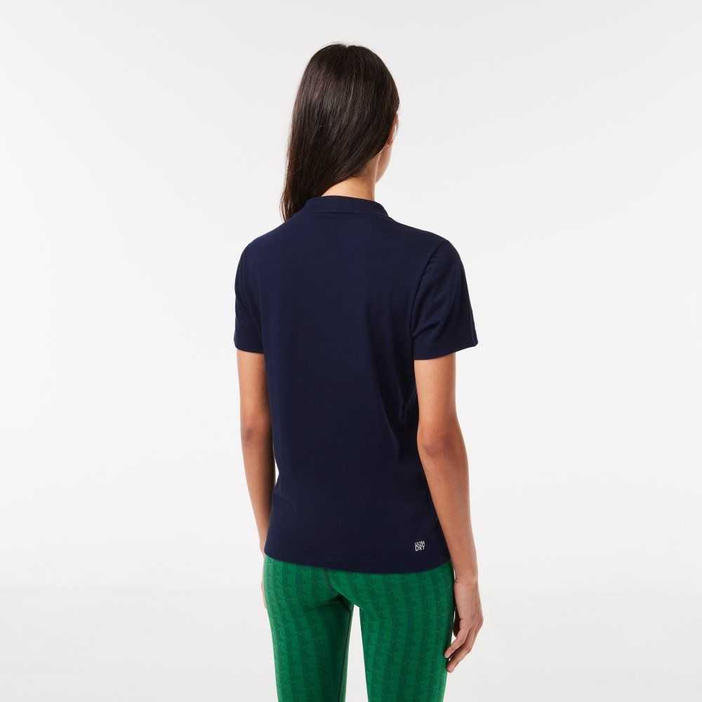 Navy Blue Lacoste SPORT Organic Cotton Jersey T-Shirt | NPRQDT-710