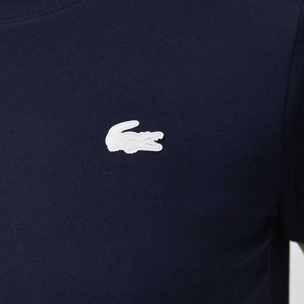 Navy Blue Lacoste SPORT Organic Cotton Jersey T-Shirt | NPRQDT-710