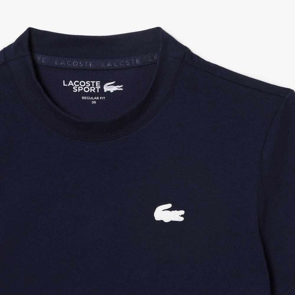 Navy Blue Lacoste SPORT Organic Cotton Jersey T-Shirt | NPRQDT-710