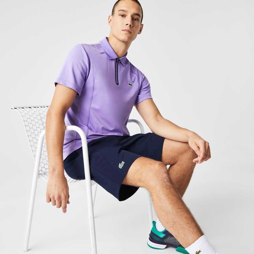 Navy Blue Lacoste SPORT Regular Fit Seamless Tennis Shorts | DFUANP-539