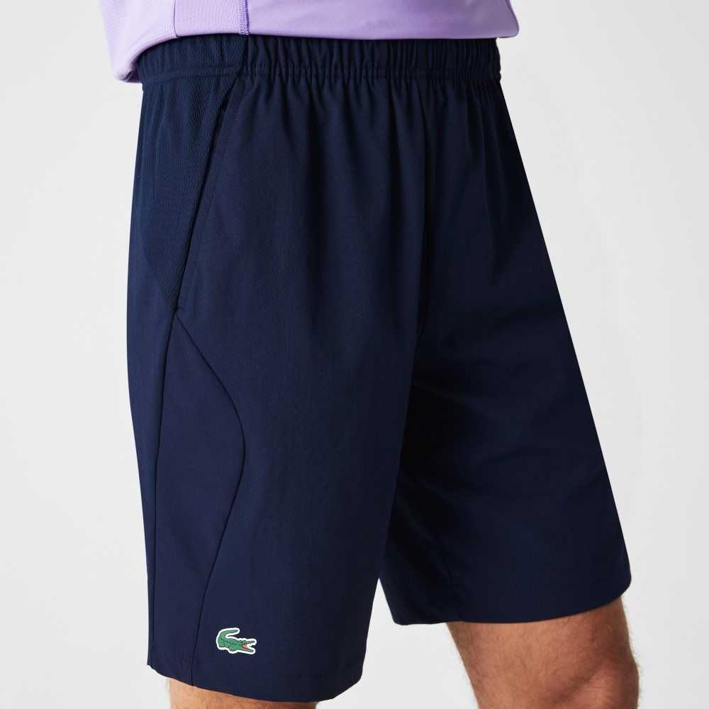 Navy Blue Lacoste SPORT Regular Fit Seamless Tennis Shorts | DFUANP-539