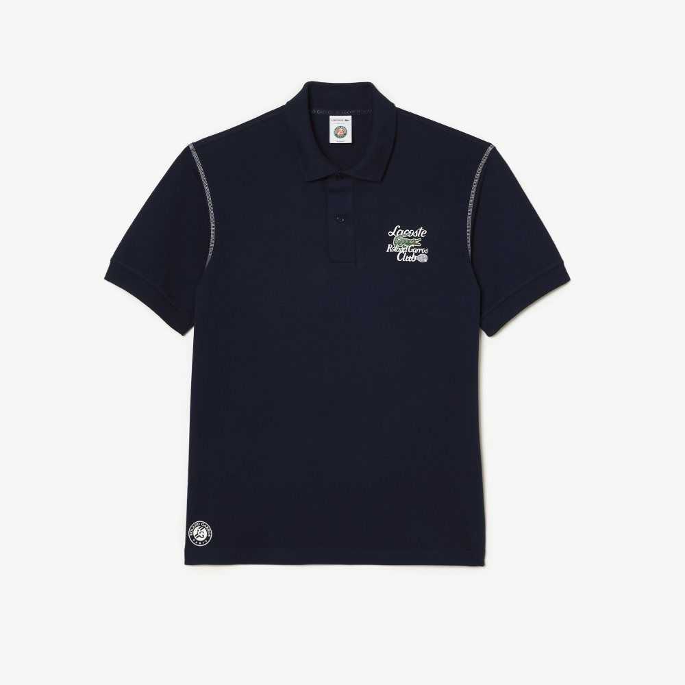 Navy Blue Lacoste SPORT Roland Garros Edition Pique Polo | OLXTVR-103