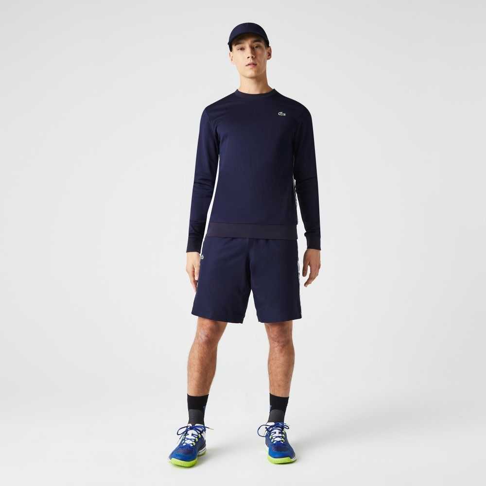 Navy Blue Lacoste SPORT Taffeta Tennis Shorts | KDRSYV-391