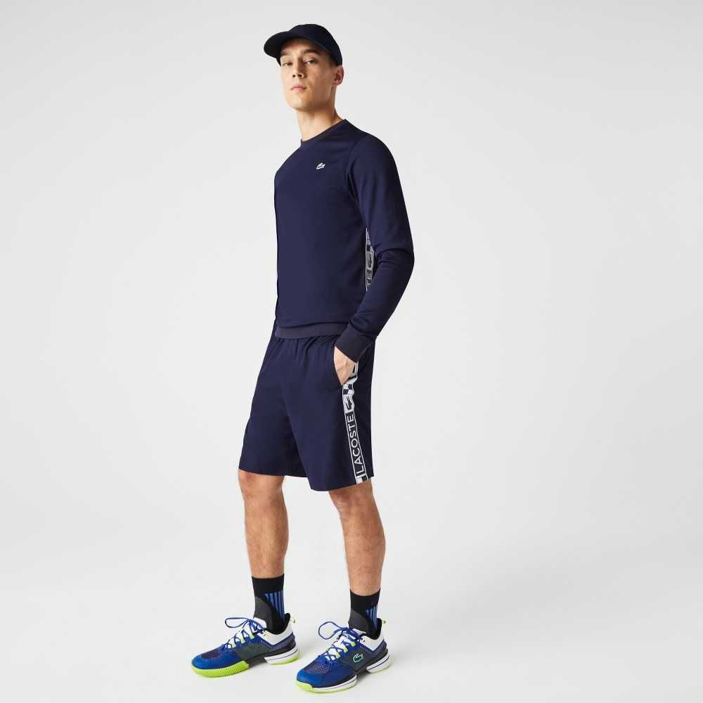 Navy Blue Lacoste SPORT Taffeta Tennis Shorts | KDRSYV-391