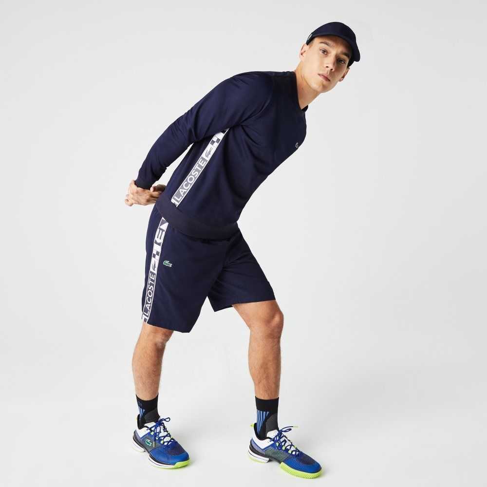 Navy Blue Lacoste SPORT Taffeta Tennis Shorts | KDRSYV-391