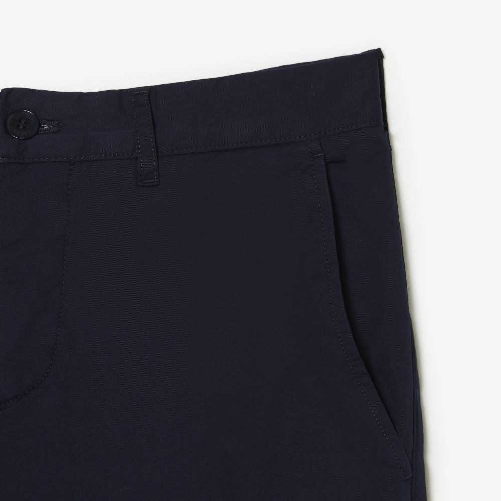 Navy Blue Lacoste Slim Fit Stretch Cotton Chinos | ZEFQIX-367