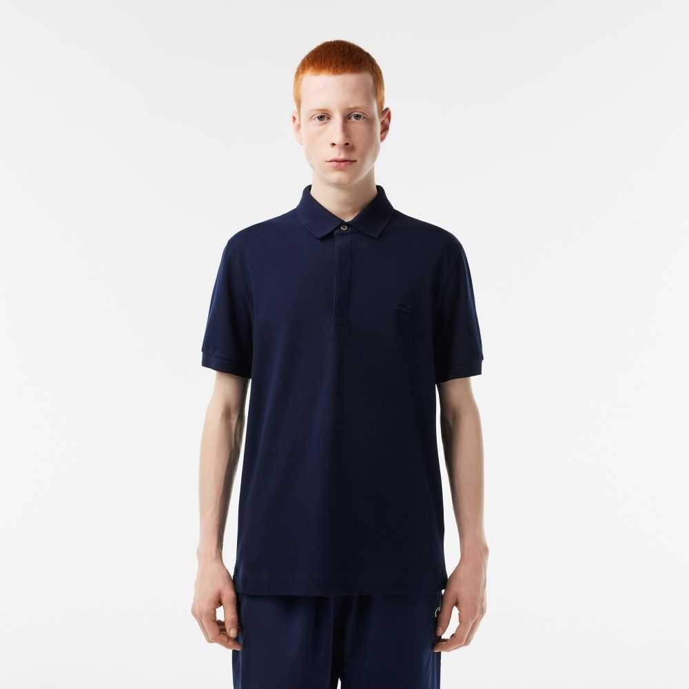 Navy Blue Lacoste Smart Paris Polo Stretch Cotton | WPRVQI-914