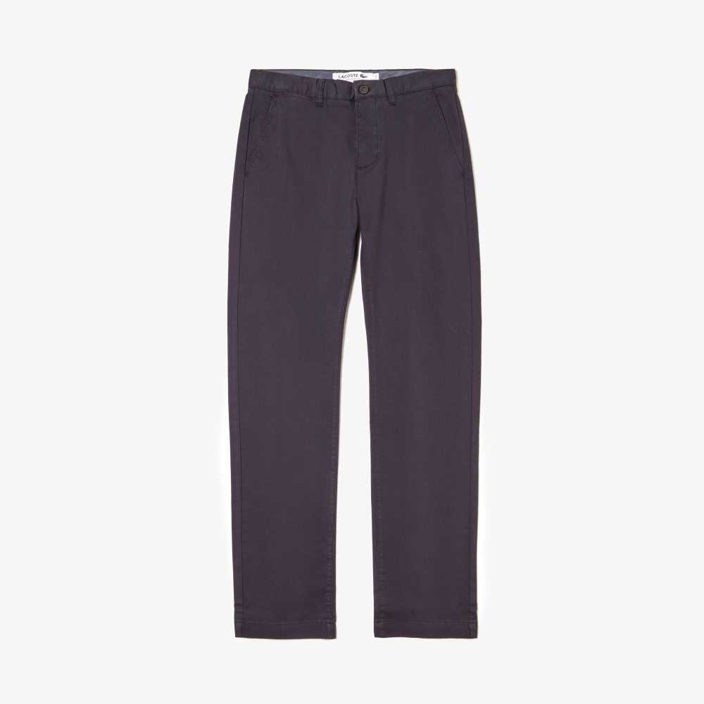 Navy Blue Lacoste Stretch Cotton Chino Pants | XLCQPU-713