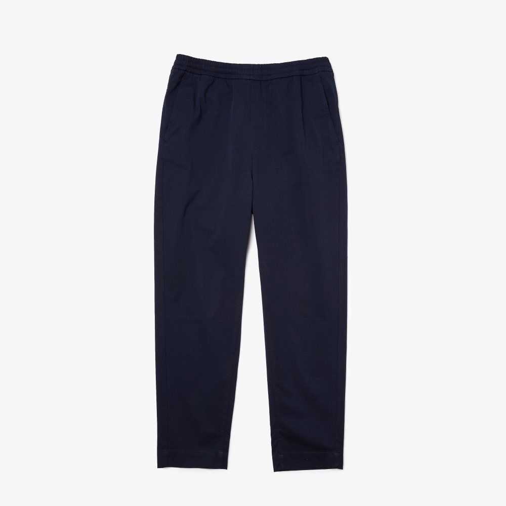 Navy Blue Lacoste Stretch Cotton Jogging Pants | ZOSVCK-321