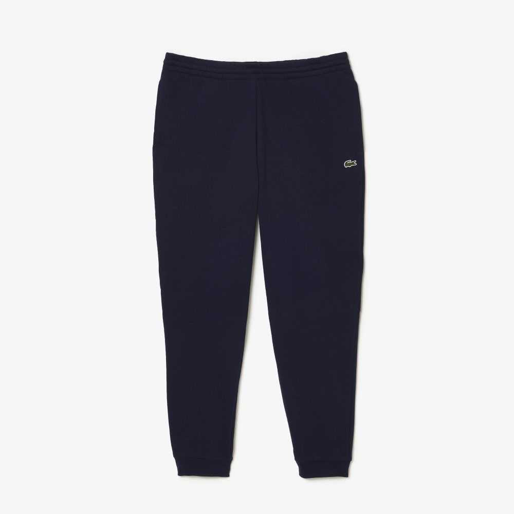 Navy Blue Lacoste Tapered Fit Fleece Trackpants | ERYONU-729