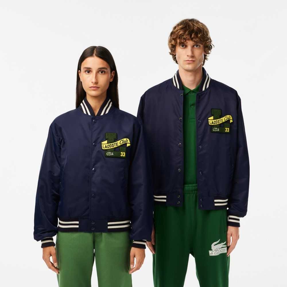 Navy Blue Lacoste Teddy Jacket | FIDXHZ-973