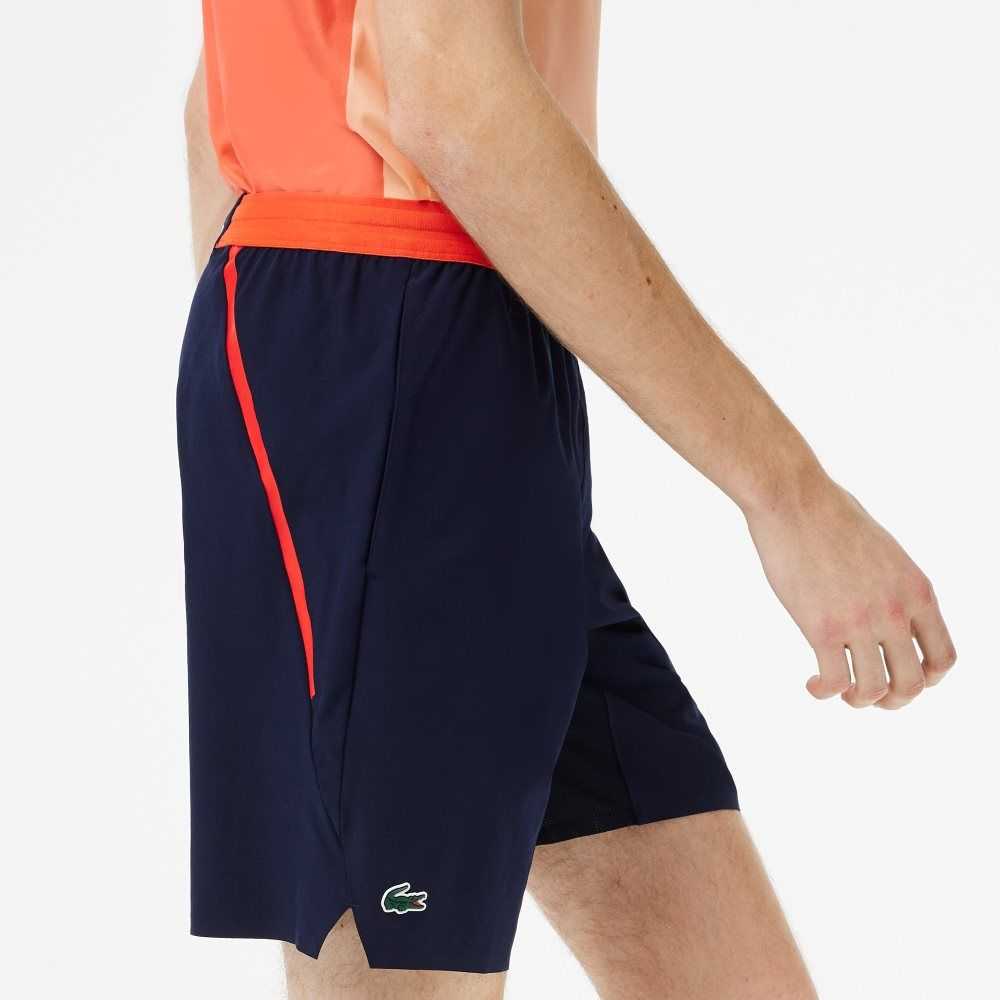 Navy Blue Lacoste Tennis x Novak Djokovic Shorts | ODBUSZ-392