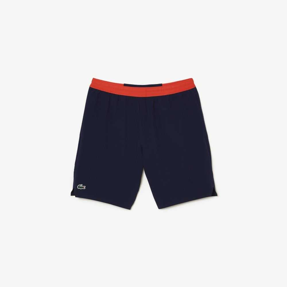 Navy Blue Lacoste Tennis x Novak Djokovic Shorts | ODBUSZ-392