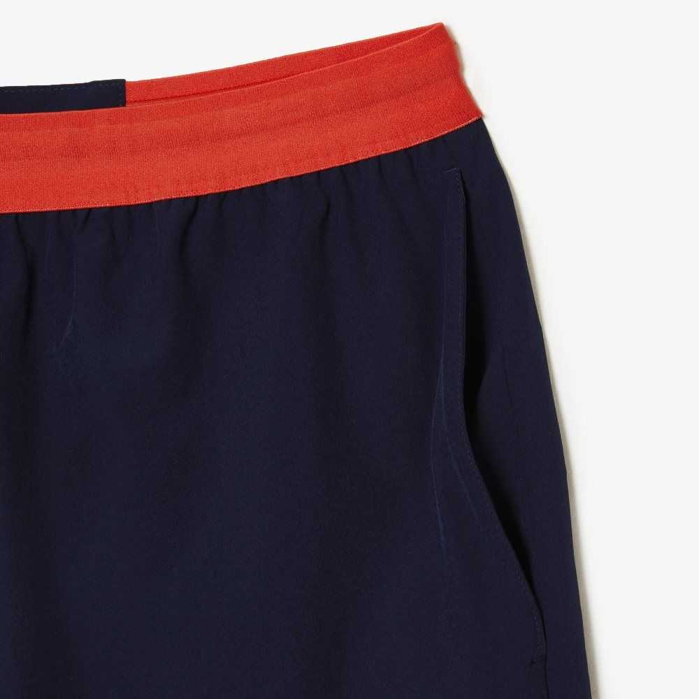 Navy Blue Lacoste Tennis x Novak Djokovic Shorts | ODBUSZ-392