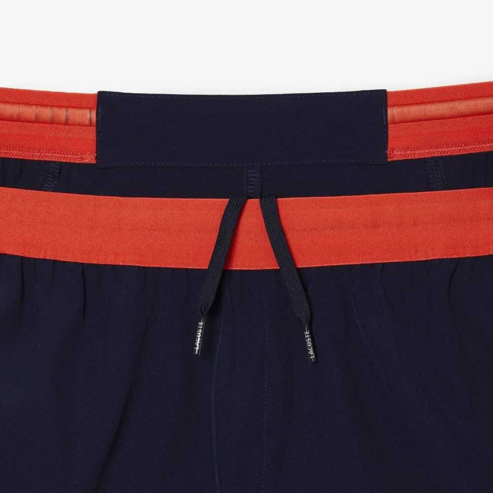 Navy Blue Lacoste Tennis x Novak Djokovic Shorts | ODBUSZ-392