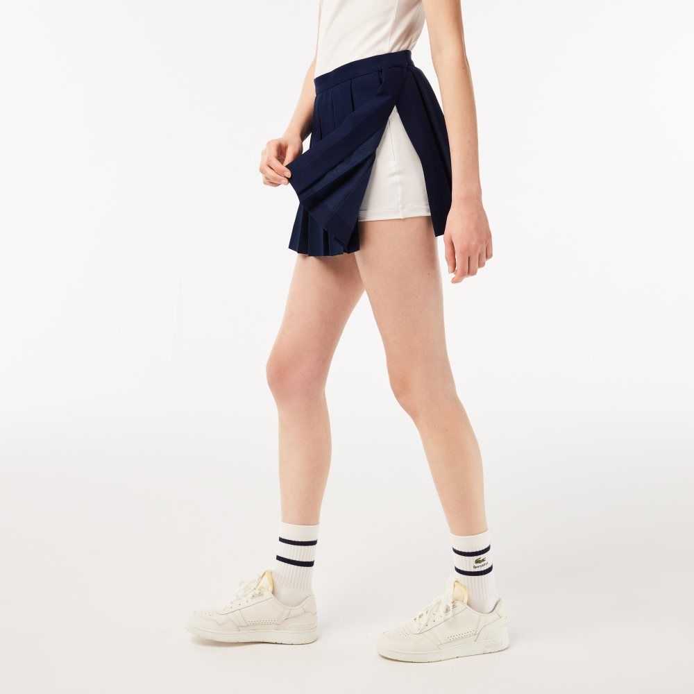 Navy Blue Lacoste x Sporty & Rich Wrap Skirt | WGEHMN-834