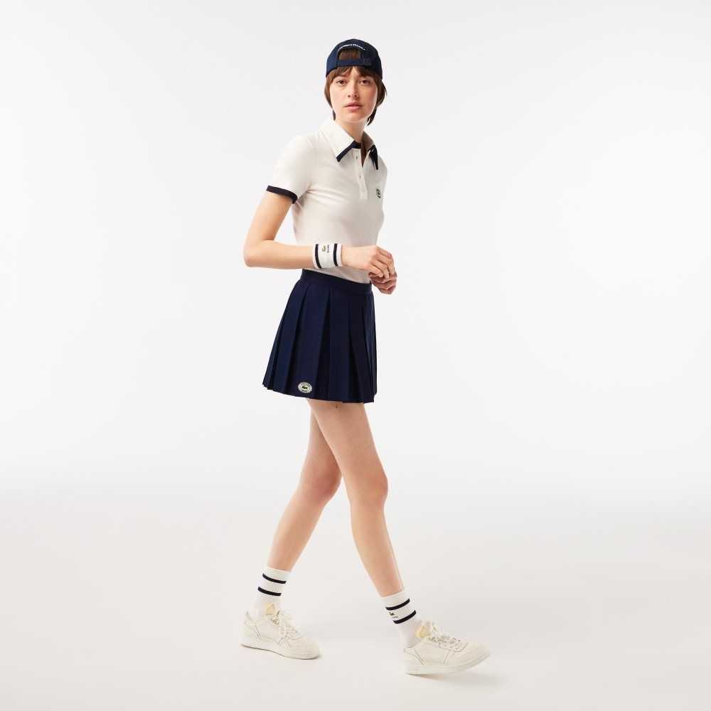 Navy Blue Lacoste x Sporty & Rich Wrap Skirt | WGEHMN-834