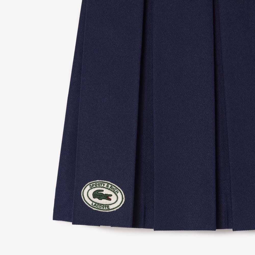 Navy Blue Lacoste x Sporty & Rich Wrap Skirt | WGEHMN-834