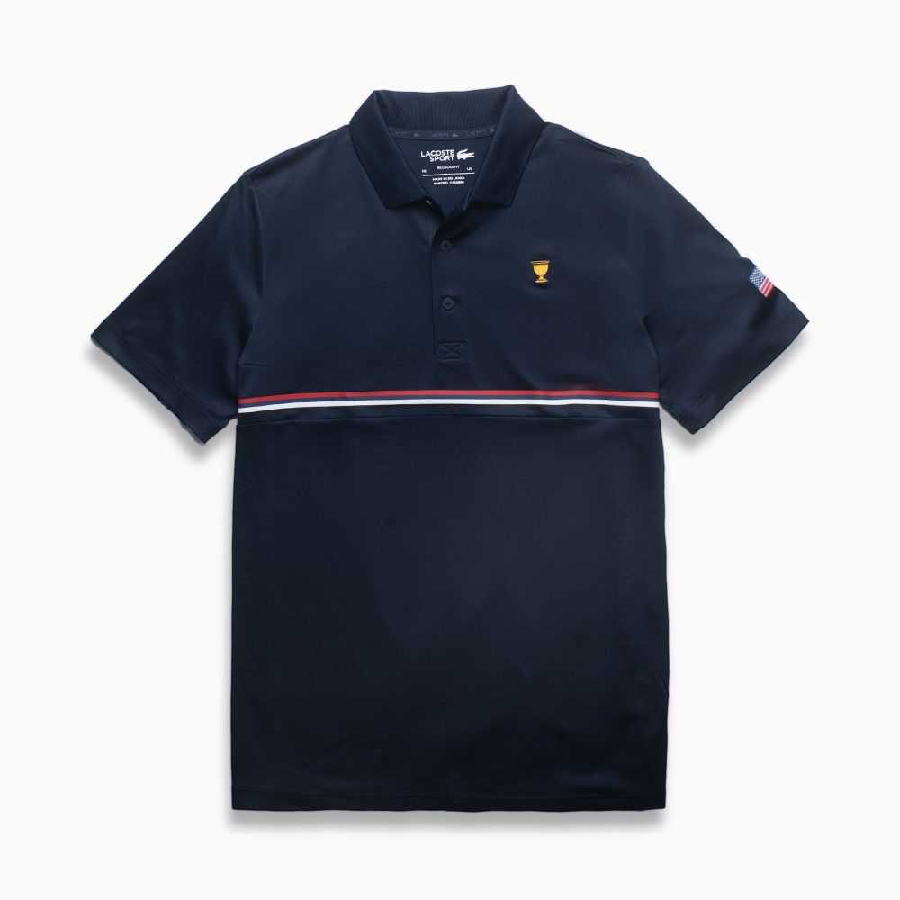 Navy Blue / Red / White Lacoste Presidents Cup SPORT Polo | FMKNZE-587