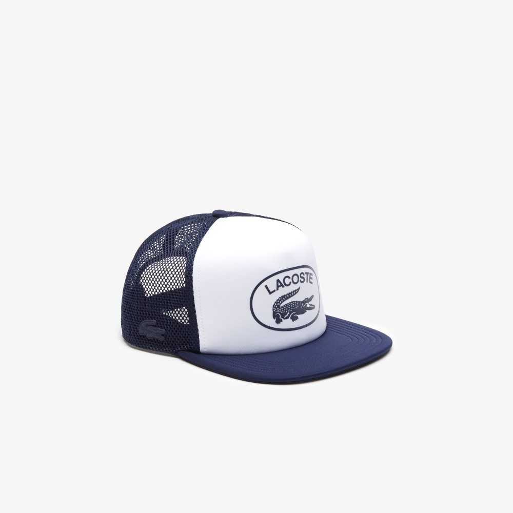 Navy Blue / White Lacoste Mesh And Neoprene Cap | RWKGHA-235