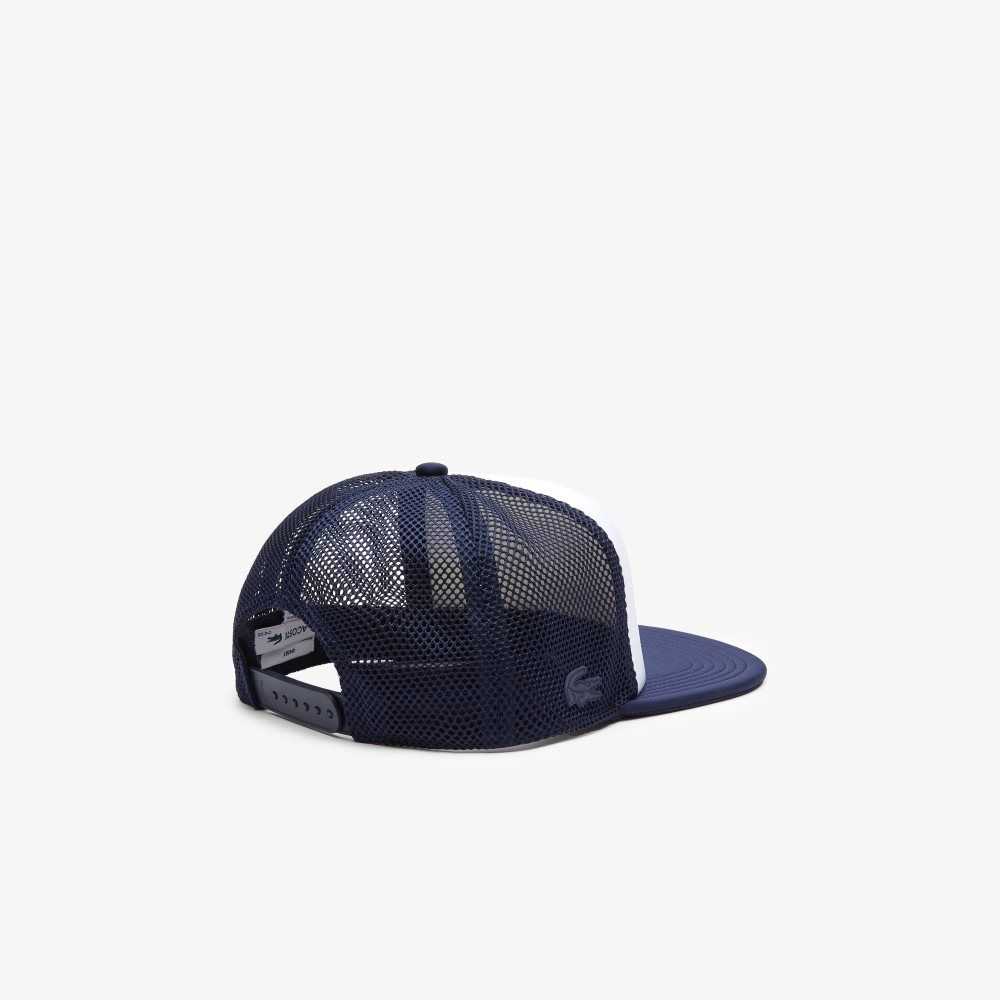 Navy Blue / White Lacoste Mesh And Neoprene Cap | RWKGHA-235