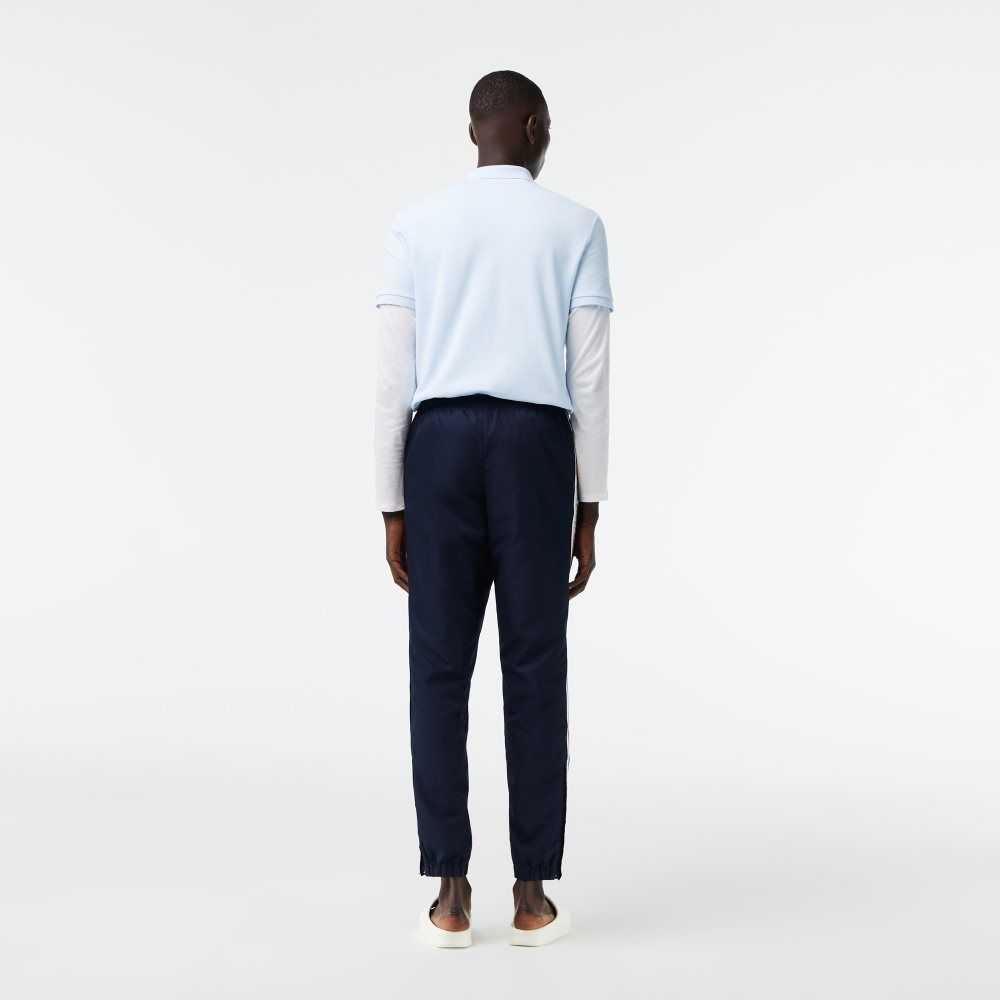 Navy Blue / White Lacoste Regular Fit Track Pants | OGIJTZ-738