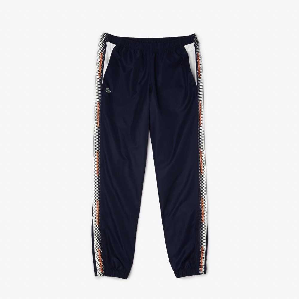 Navy Blue / White Lacoste Regular Fit Track Pants | OGIJTZ-738