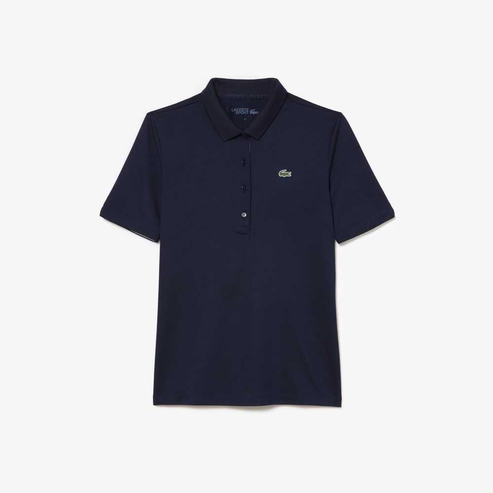 Navy Blue / White Lacoste SPORT Breathable Stretch Golf Polo | UAWDEL-954