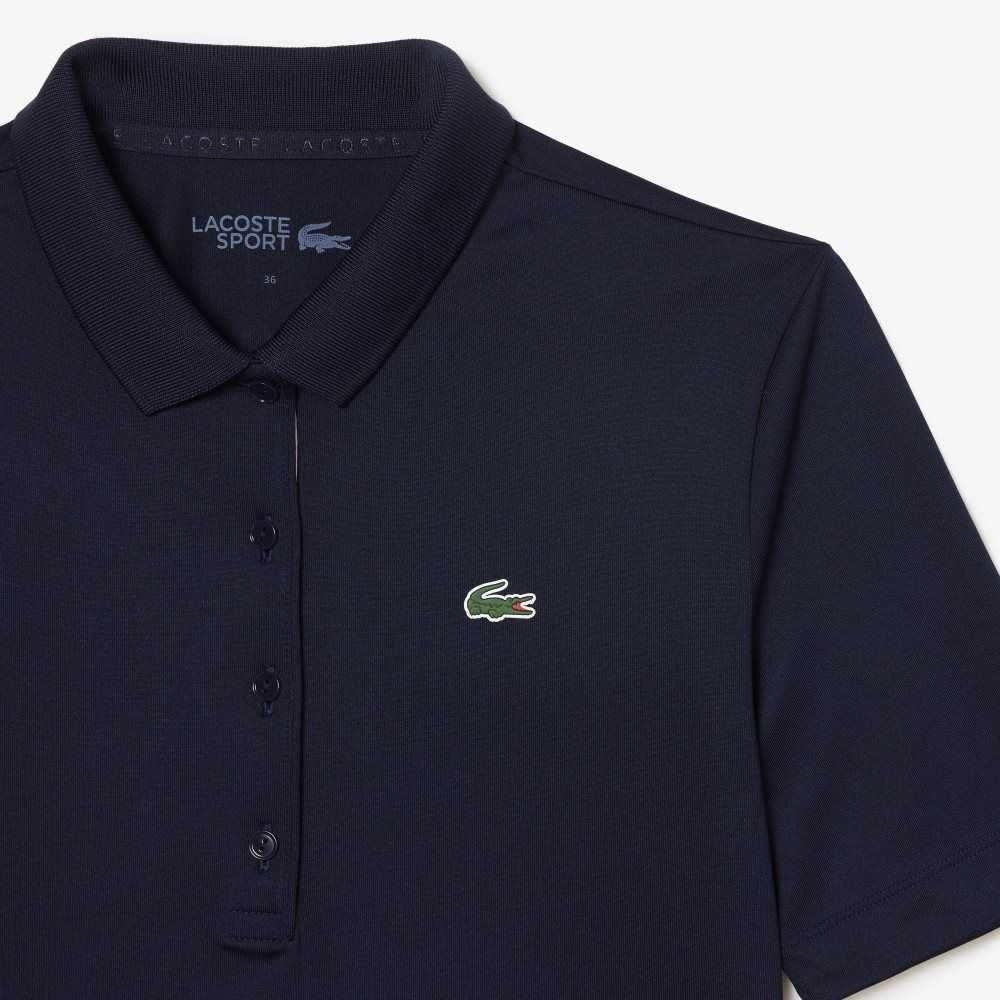 Navy Blue / White Lacoste SPORT Breathable Stretch Golf Polo | UAWDEL-954