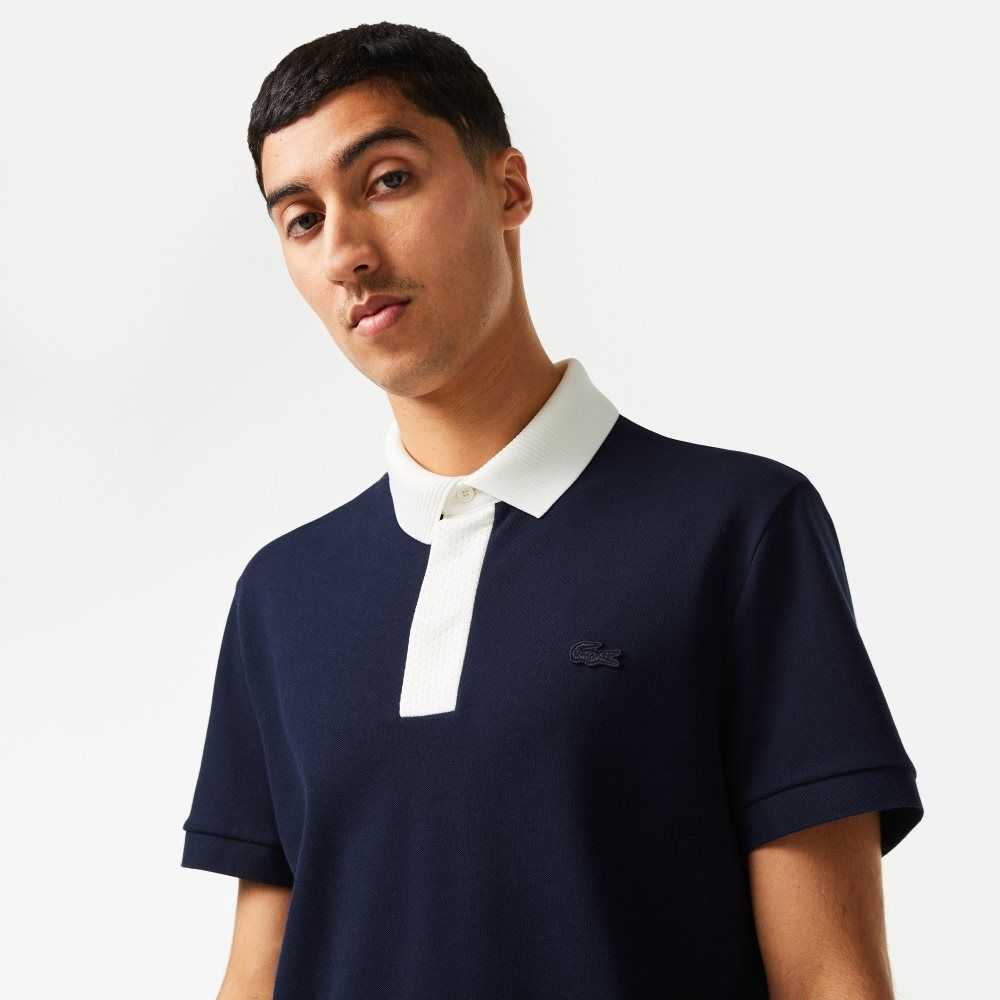 Navy Blue / White Lacoste Smart Paris Polo with cotton Petit Pique | EVXTRL-457