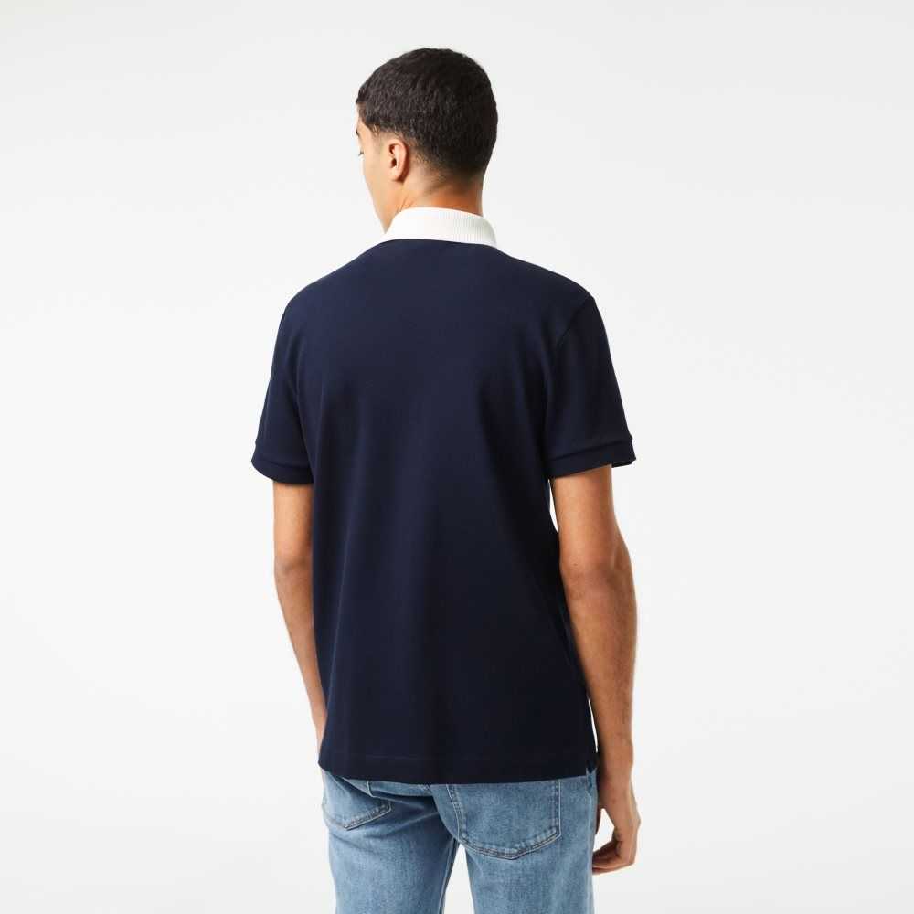 Navy Blue / White Lacoste Smart Paris Polo with cotton Petit Pique | EVXTRL-457