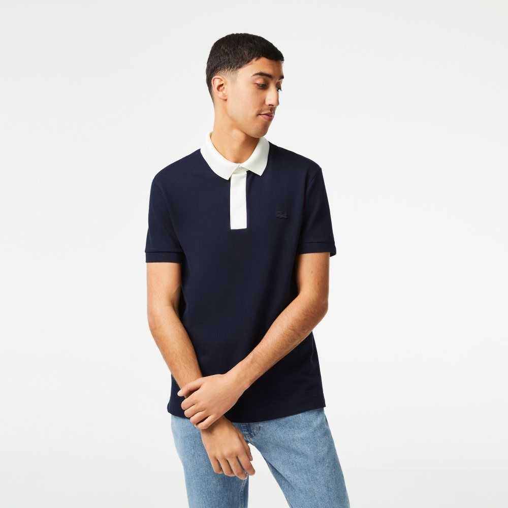 Navy Blue / White Lacoste Smart Paris Polo with cotton Petit Pique | EVXTRL-457