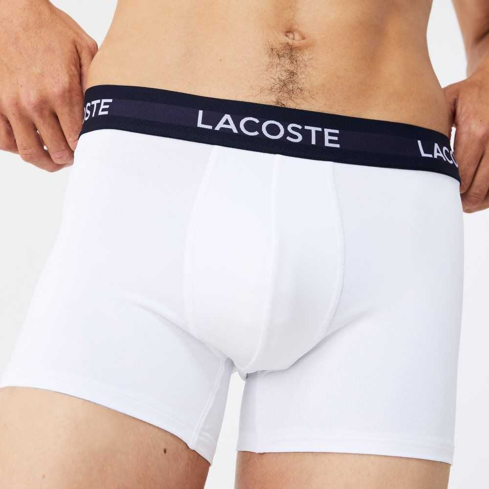 Navy Blue / White / Red Lacoste Microfiber Trunk 3-Pack | XUZMGH-519