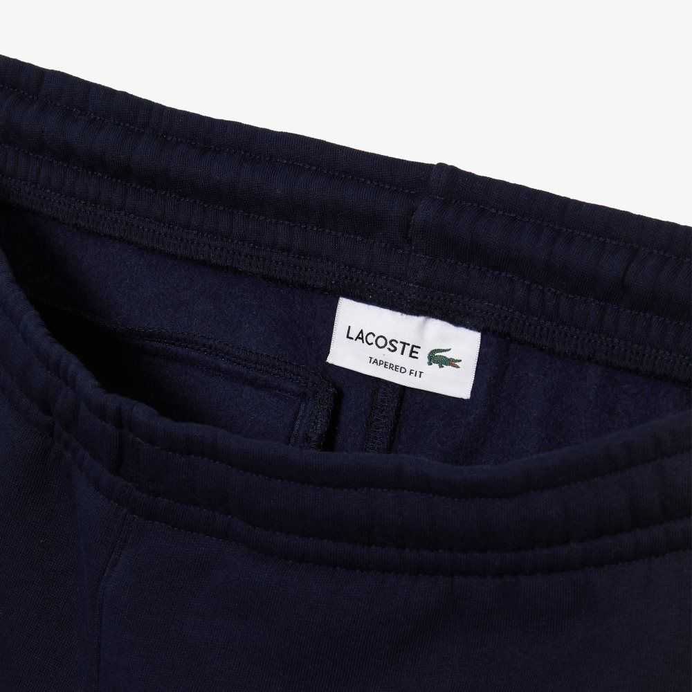 Navy Blue / Yellow Lacoste Contrast Bands Trackpants | OJKBQH-793