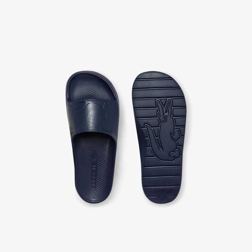 Navy/Navy Lacoste Croco 2.0 Logo Strap Slides | IHPFVR-540