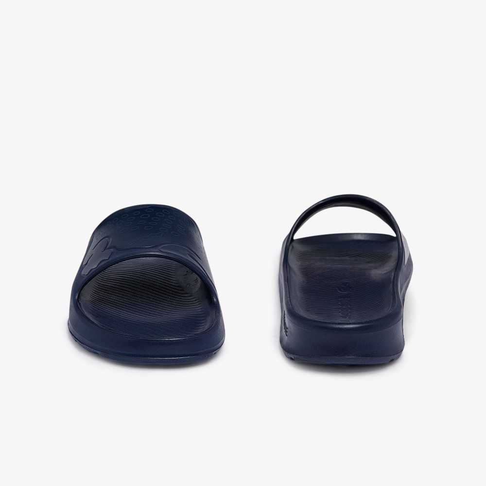 Navy/Navy Lacoste Croco 2.0 Logo Strap Slides | IHPFVR-540