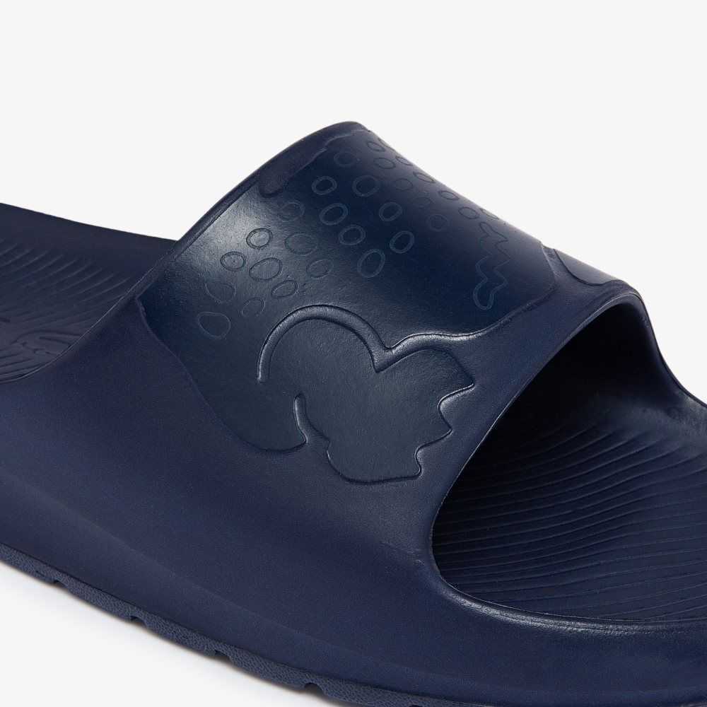 Navy/Navy Lacoste Croco 2.0 Logo Strap Slides | IHPFVR-540