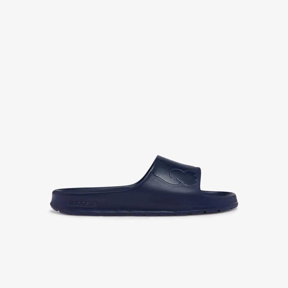 Navy/Navy Lacoste Croco 2.0 Logo Strap Slides | IHPFVR-540