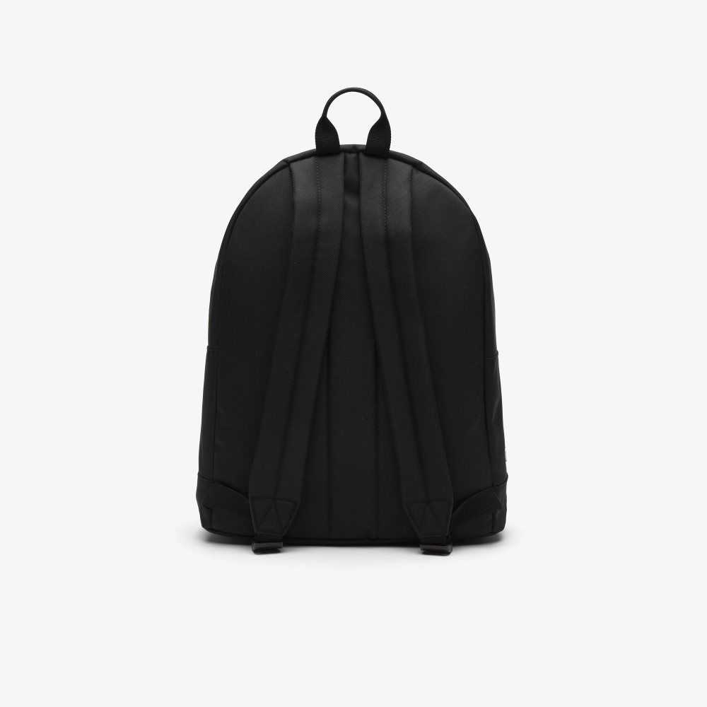 Noir Blanc Lacoste Neocroc Backpack with Zipped Logo Straps | BDCYLU-790