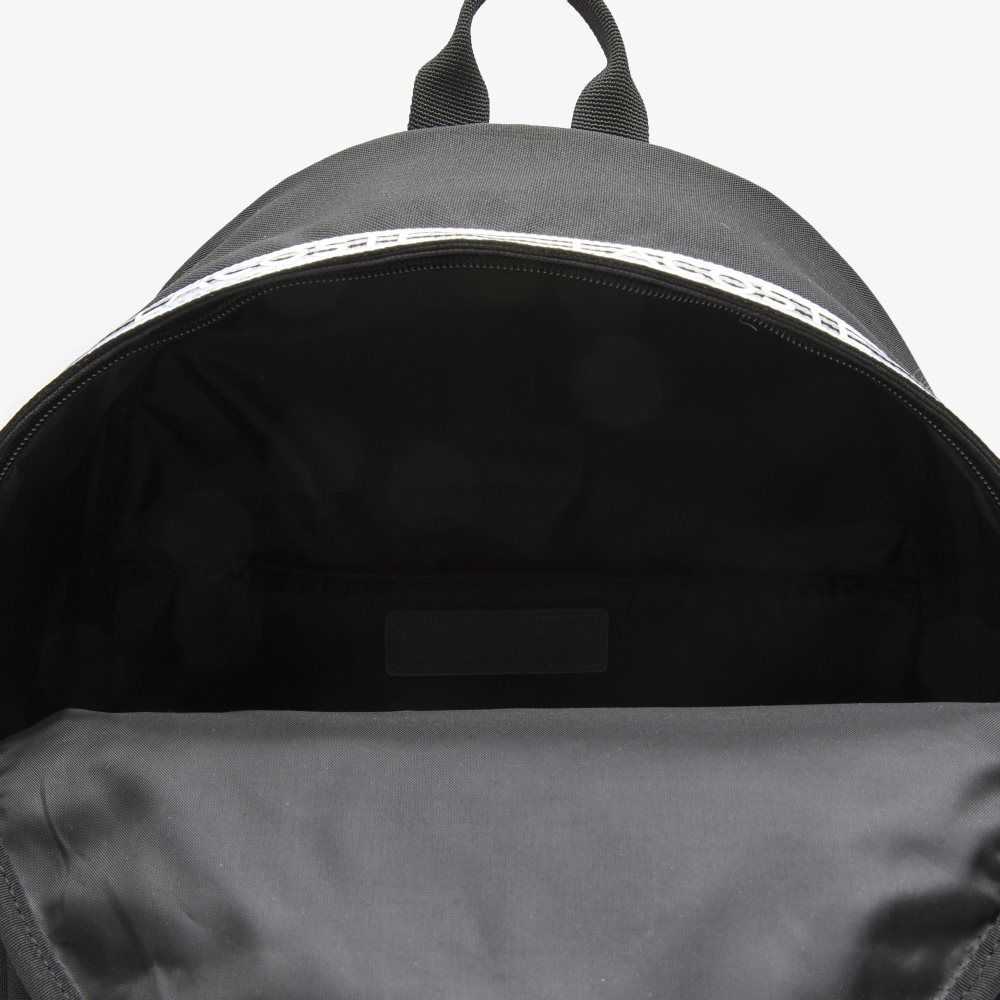 Noir Blanc Lacoste Neocroc Backpack with Zipped Logo Straps | BDCYLU-790