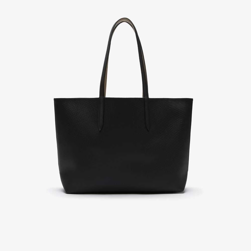 Noir Krema Lacoste Anna Reversible Bicolor Tote Bag | ZLYQIG-681