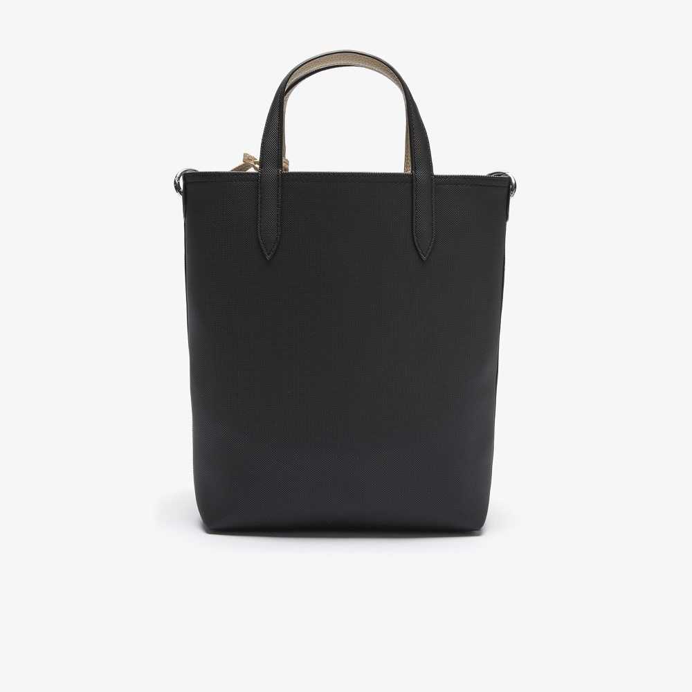 Noir Krema Lacoste Anna Reversible Coated Canvas Tote Bag | RWVYBS-158