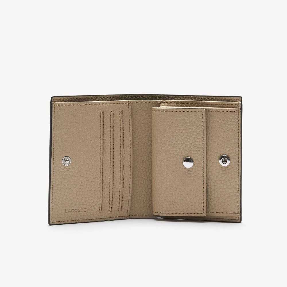 Noir Krema Lacoste Anna Small Snap Folding Wallet | WLOUZF-134