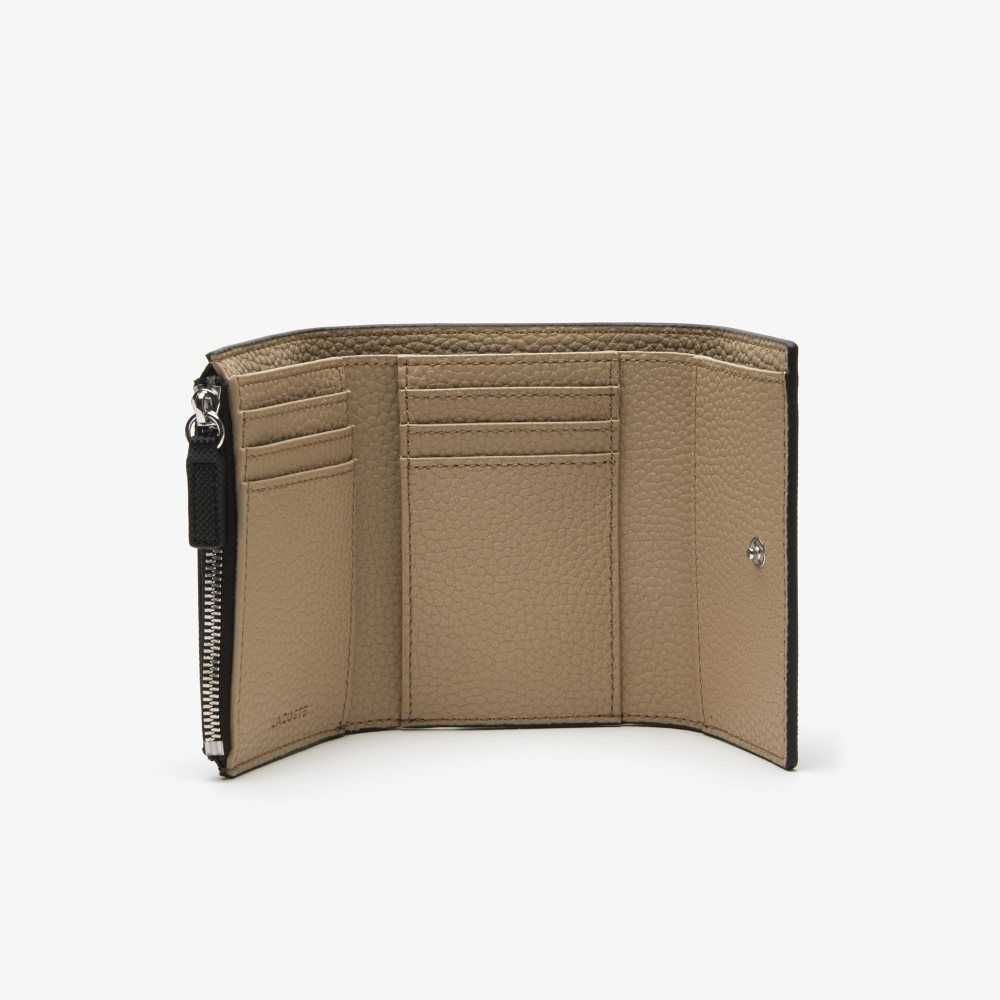 Noir Krema Lacoste Anna Snap Front Wallet | EIAXQP-607