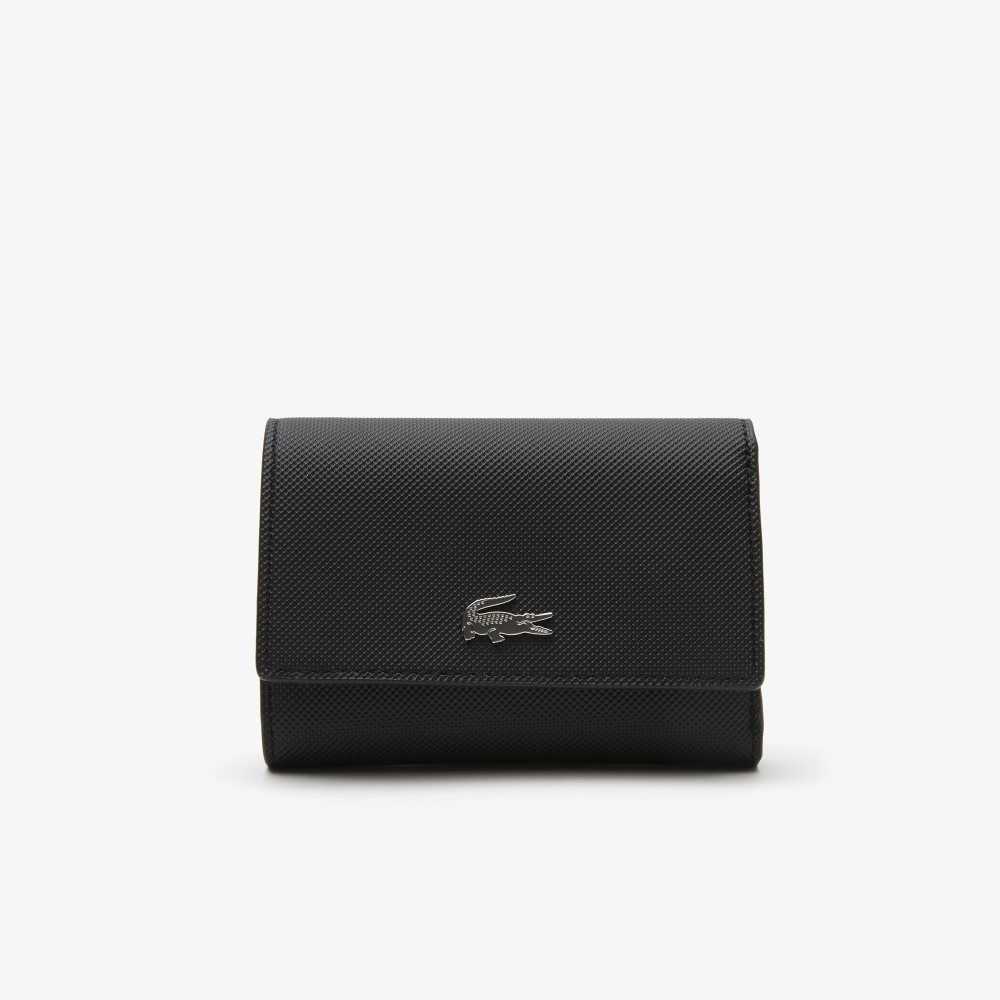 Noir Krema Lacoste Anna Snap Front Wallet | EIAXQP-607