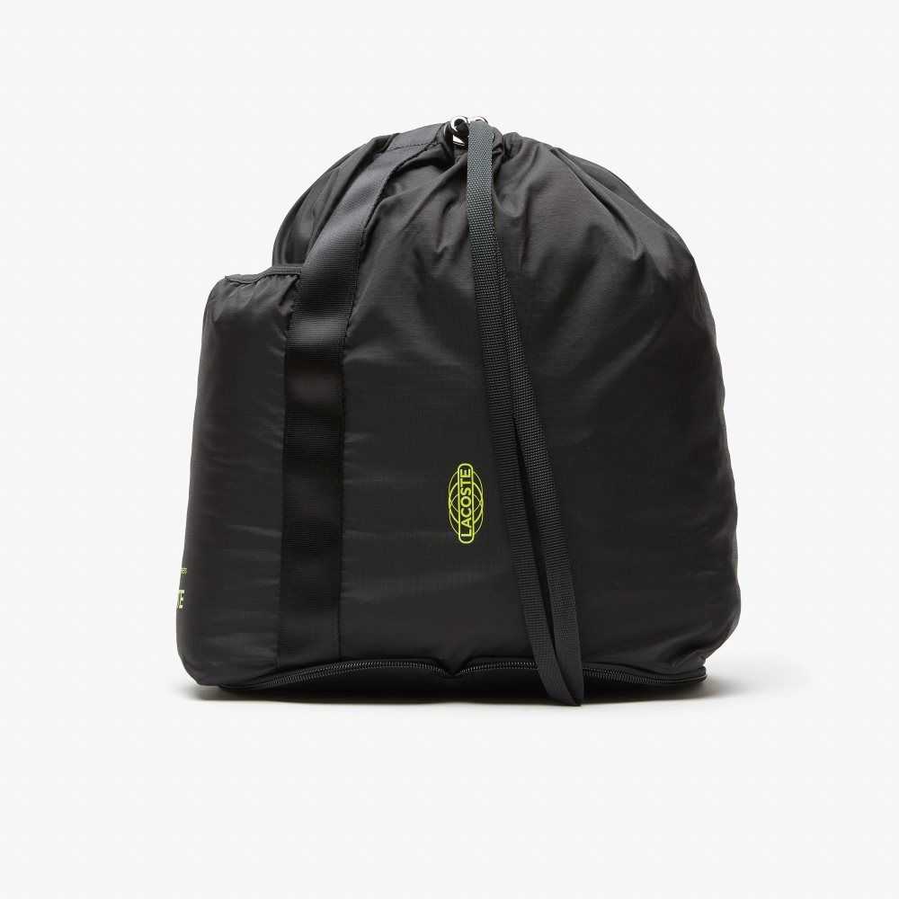 Noir Lime Lacoste Branded Foldable Backpack | NGAIME-104