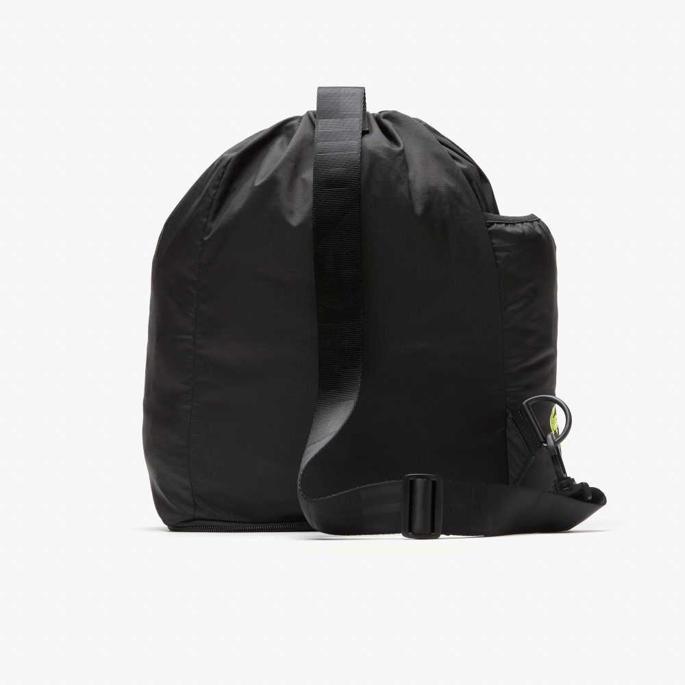 Noir Lime Lacoste Branded Foldable Backpack | NGAIME-104