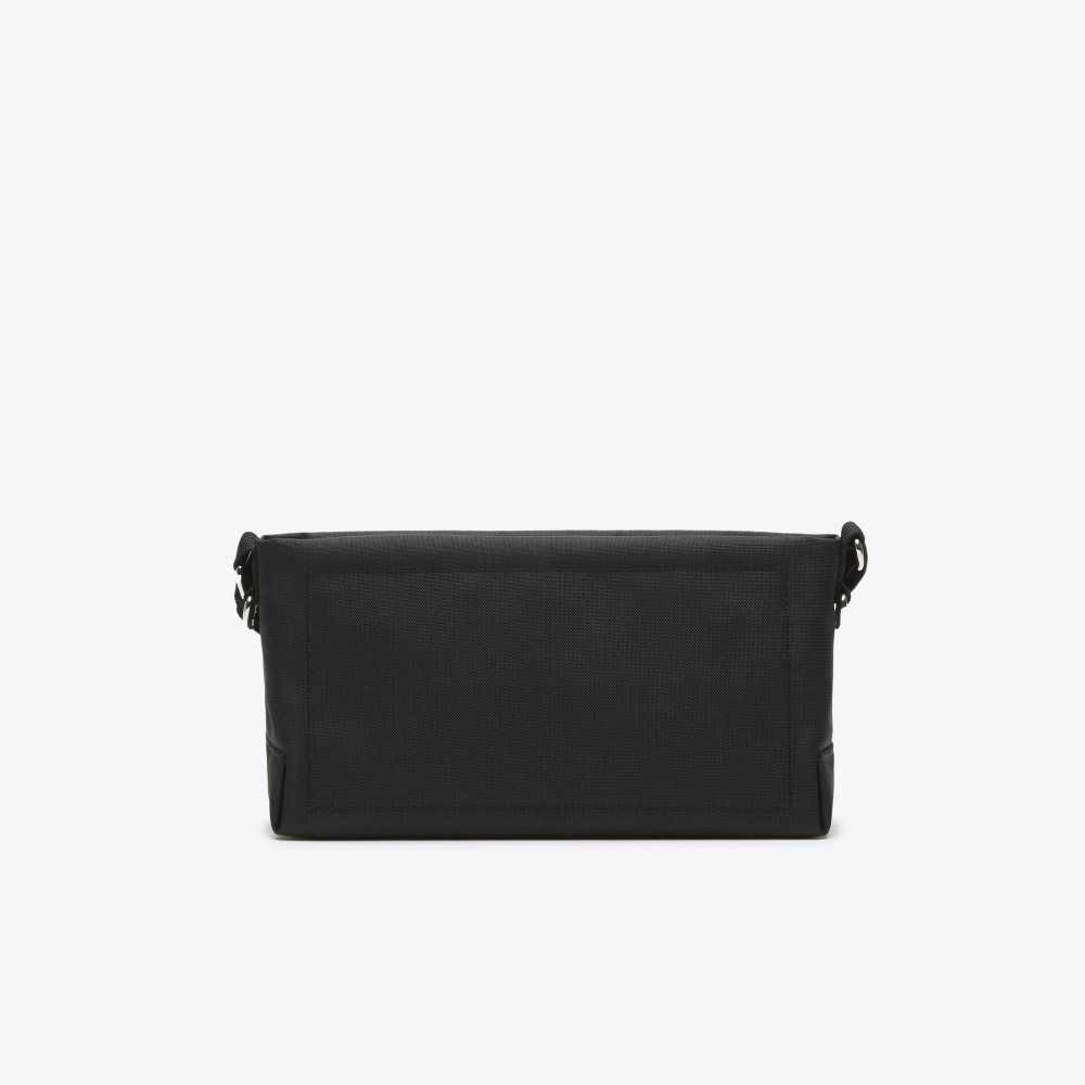 Noir Patch Lacoste Recycled Fiber Zipped Bag | GPHSXI-389