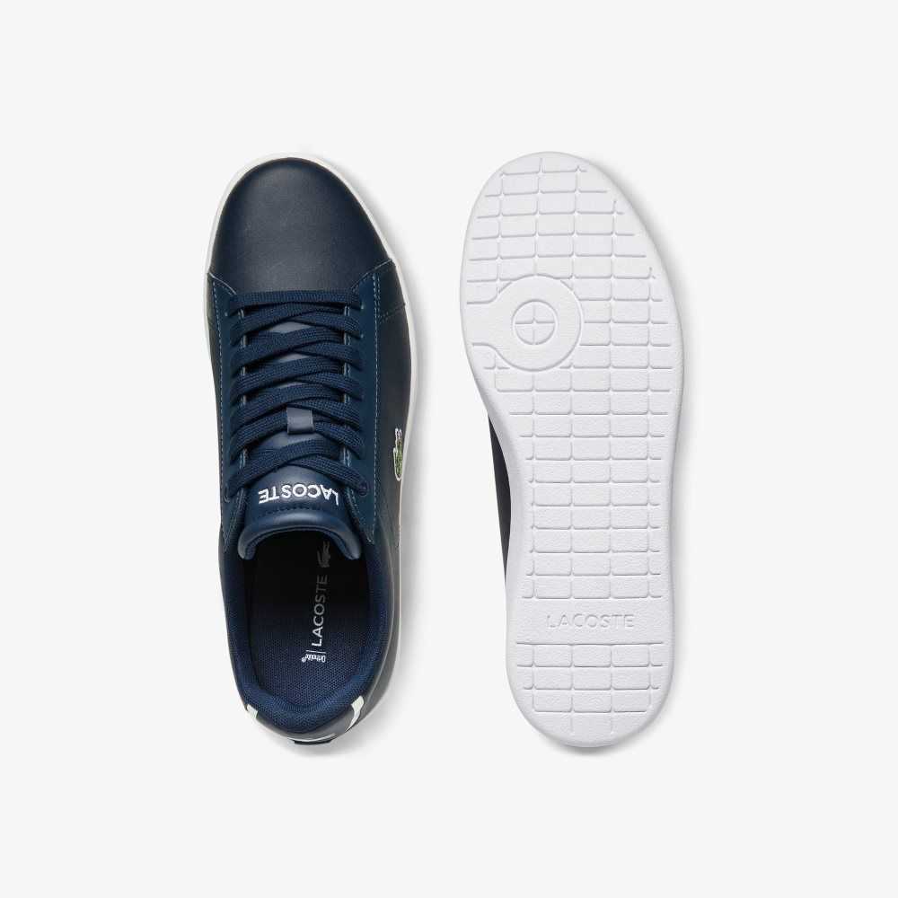 Nvy Lacoste Carnaby Evo Mesh-lined Leather Sneakers | YMGXLA-329