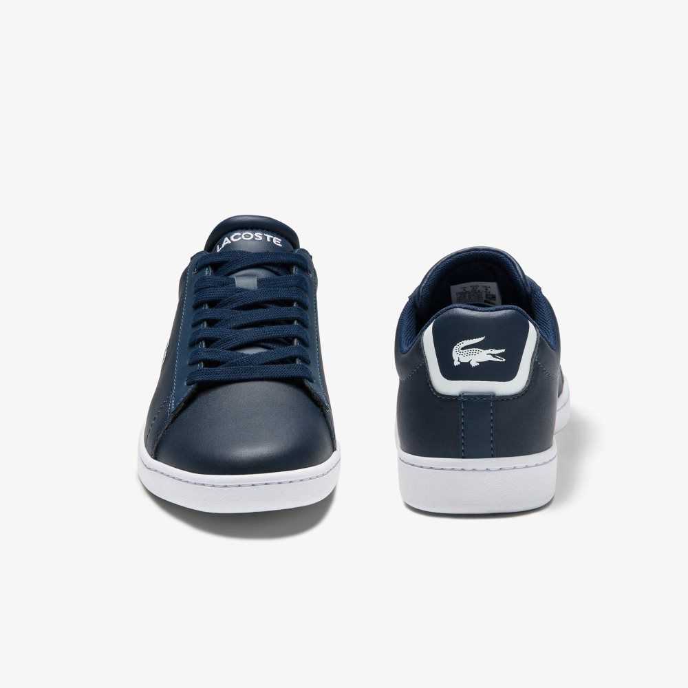 Nvy Lacoste Carnaby Evo Mesh-lined Leather Sneakers | YMGXLA-329